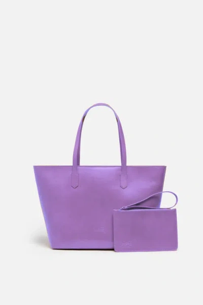 Silver & Riley Manila All Purpose Large Carryall Leather Tote Bag In Purple