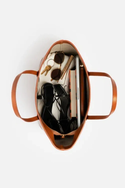 Silver & Riley Manila All Purpose Large Carryall Leather Tote Bag In Purple