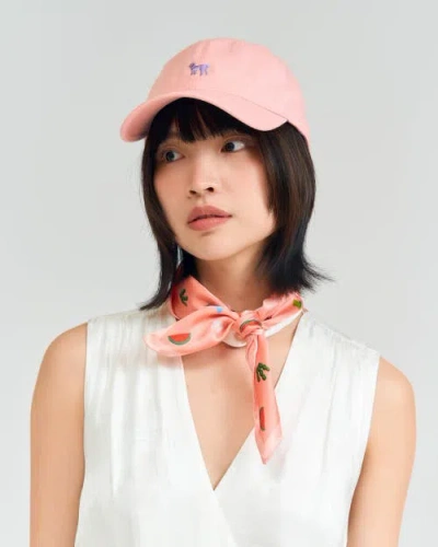 Lost Pattern Nyc "frida's Desert Bloom" Silk Bandana Scarf In Pink