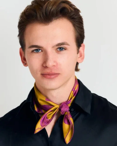 Lost Pattern Nyc "tropical Bliss" Silk Bandana Scarf In Yellow