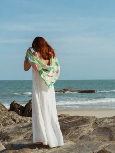 Lost Pattern Nyc "cartagena" Large Silk Scarf In Multi