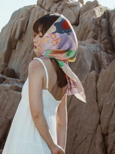 Lost Pattern Nyc Frida X Lost Pattern "los Amores De Frida" Large Silk Scarf In Multi