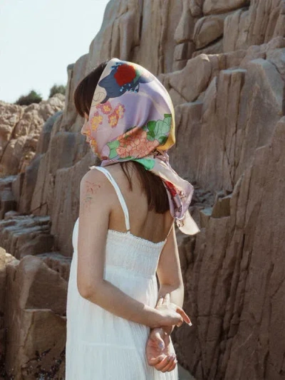 Lost Pattern Nyc Frida X Lost Pattern "los Amores De Frida" Large Silk Scarf In Multi