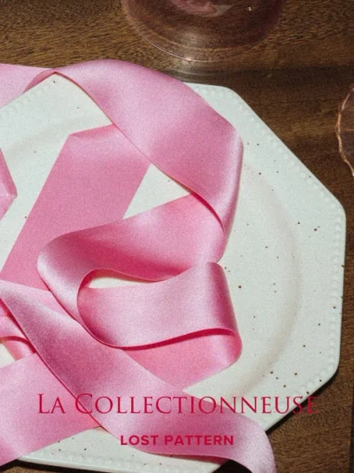Lost Pattern Nyc "la Collectionneuse" Silk Ribbon Scarf In Pink