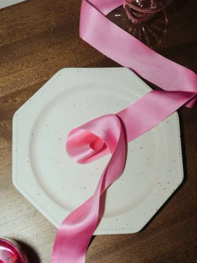 Lost Pattern Nyc "la Collectionneuse" Silk Ribbon Scarf In Pink