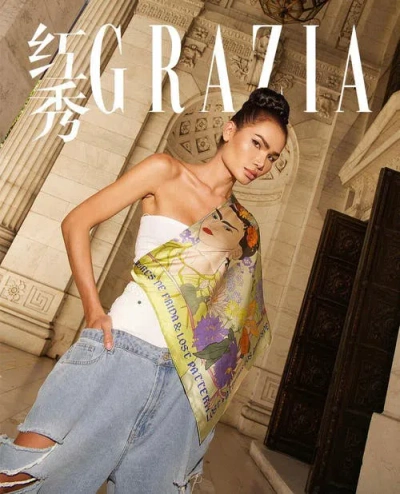 Lost Pattern Nyc Frida X Lost Pattern "los Amores De Frida" Large Silk Scarf In Multi