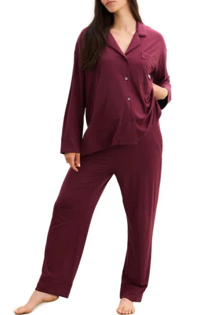 Hatch Collection The Ultra Soft Jersey Pj Set In Red