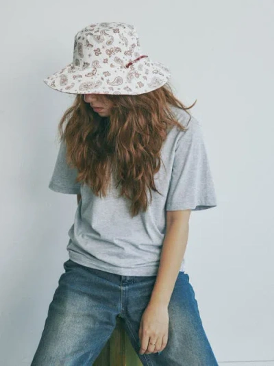 Lost Pattern Nyc "paisley" Cotton Reversible Sun Hat In Pink