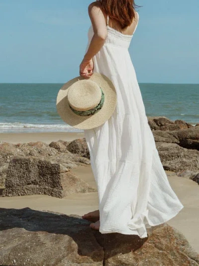 Lost Pattern Nyc "la Isla" Straw Hat With Ribbon Band In Neutral
