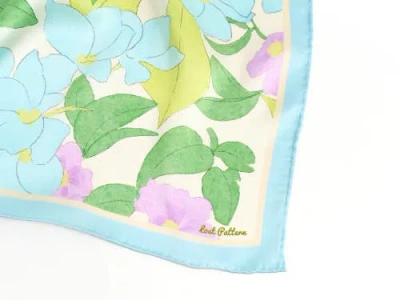Lost Pattern Nyc "rosebay Floret" Silk Bandana Scarf In Blue
