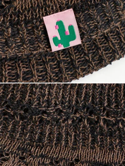 Lost Pattern Nyc "cactus" Crochet Bucket Hat In Brown