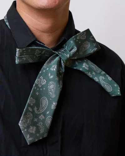 Lost Pattern Nyc "paisley" Silk Jacquard Tie In Green