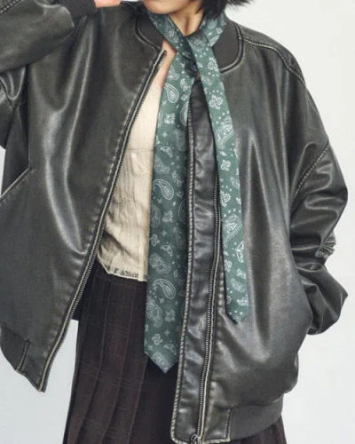 Lost Pattern Nyc "paisley" Silk Jacquard Tie In Green