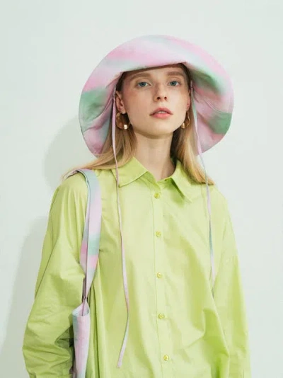 Lost Pattern Nyc "day Dream" Reversible Sun Hat In Pink
