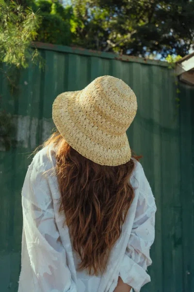 Lost Pattern Nyc "linea" Packable Straw Hat In Neutral