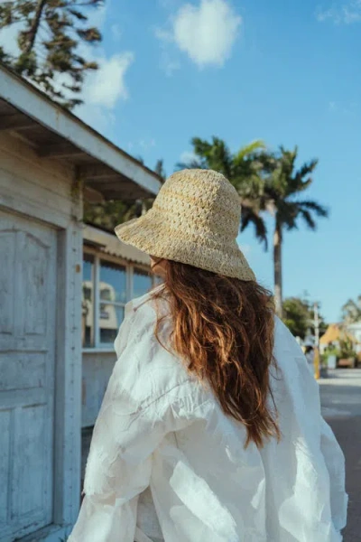 Lost Pattern Nyc "linea" Packable Straw Hat In Neutral