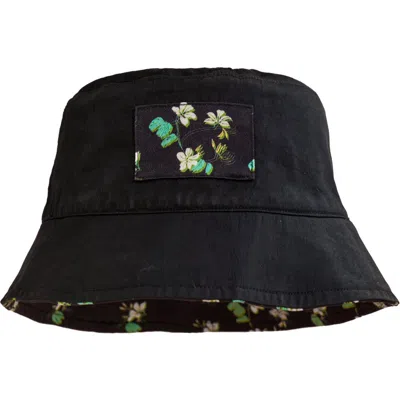 Lost Pattern Nyc Women's Beach Blossom Reversible Bucket Hat - Black