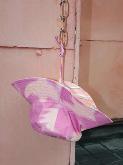 Lost Pattern Nyc Frida X Lost Pattern "frida's Dream" Cotton Reversible Sun Hat In Pink