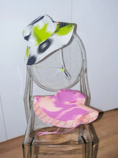 Lost Pattern Nyc Frida X Lost Pattern "frida's Dream" Cotton Reversible Sun Hat In Pink