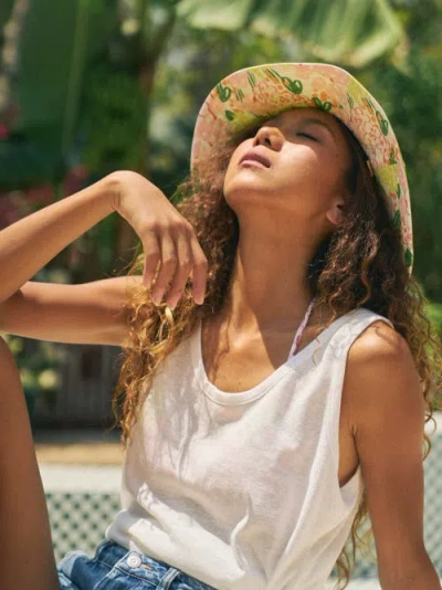 Lost Pattern Nyc "le Jardin" Reversible Sun Hat In Green