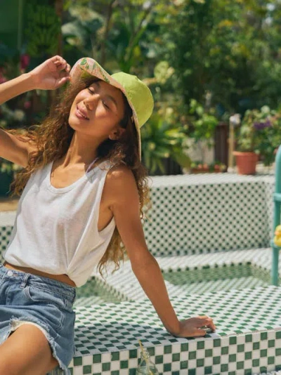 Lost Pattern Nyc "le Jardin" Reversible Sun Hat In Green