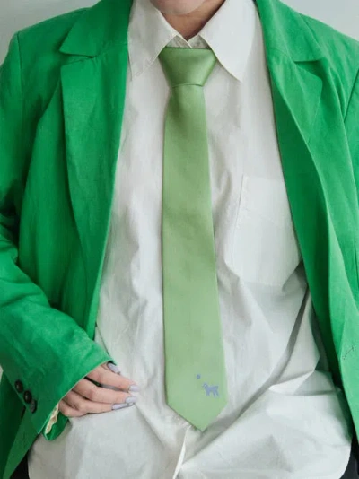 Lost Pattern Nyc Silk Tie In Green