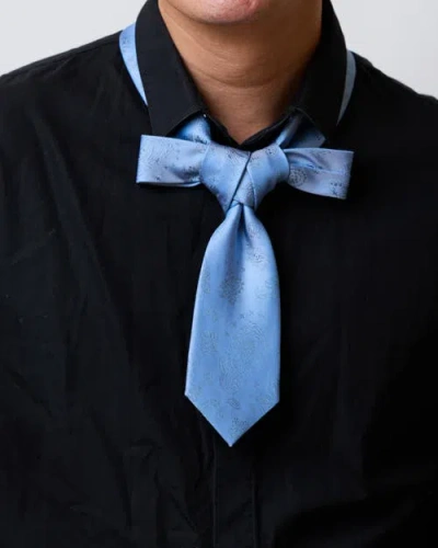 Lost Pattern Nyc "paisley" Silk Jacquard Tie In Blue