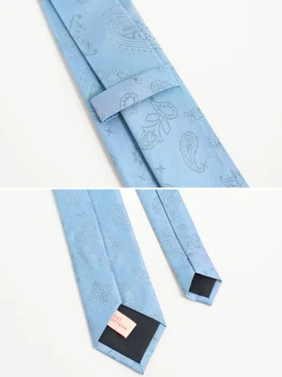 Lost Pattern Nyc "paisley" Silk Jacquard Tie In Blue