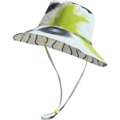 Lost Pattern Nyc Frida X Lost Pattern "frida's Dream" Cotton Reversible Sun Hat In Green