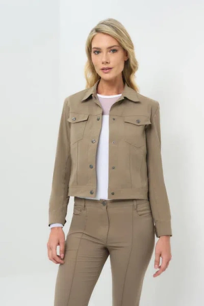 Anatomie Delilah Ultra Light Weight Denim Style Jacket In Brown