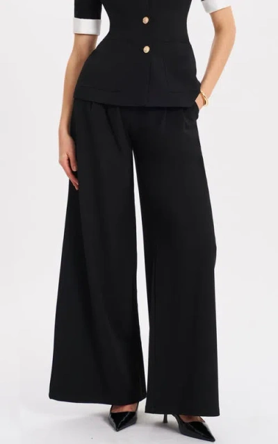 Miss Circle Aleeza Wide Leg Suit Pants In Black