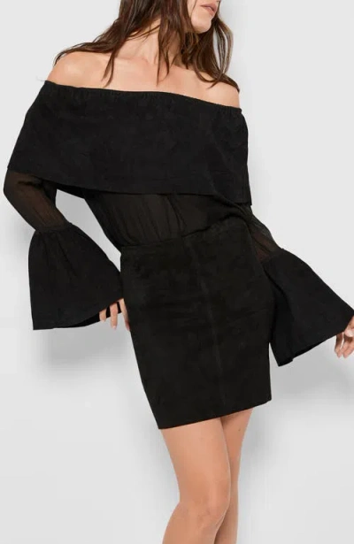 As By Df Ines Suede Top In Black