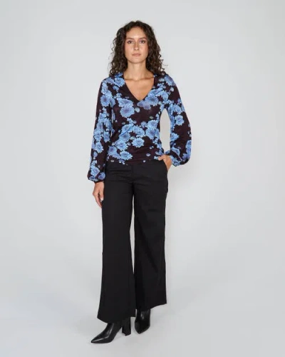 Lords Of Harlech Val Long Sleeve V-neck Shirt In Multi