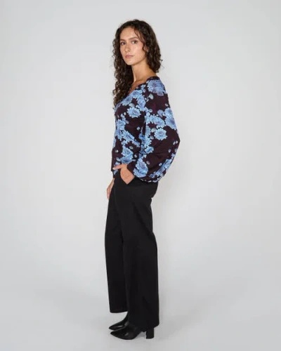 Lords Of Harlech Val Long Sleeve V-neck Shirt In Multi