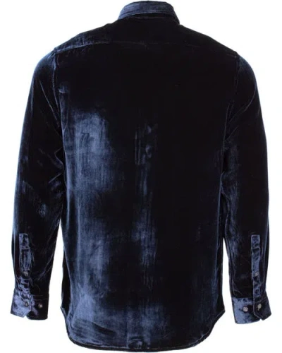 Lords Of Harlech Ned Velvet Shirt In Blue