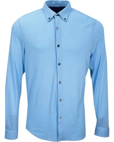 Lords Of Harlech Shawn Merino Shirt In Blue