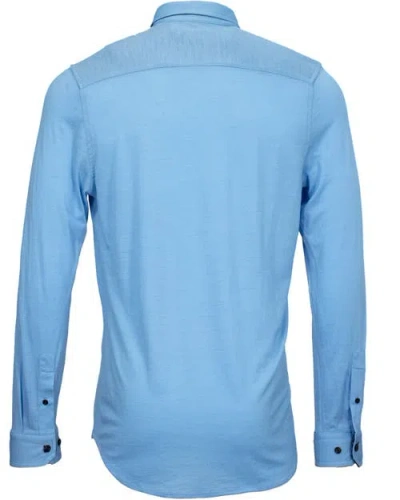 Lords Of Harlech Shawn Merino Shirt In Blue