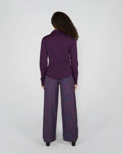 Lords Of Harlech Scarlet Merino Shirt In Purple