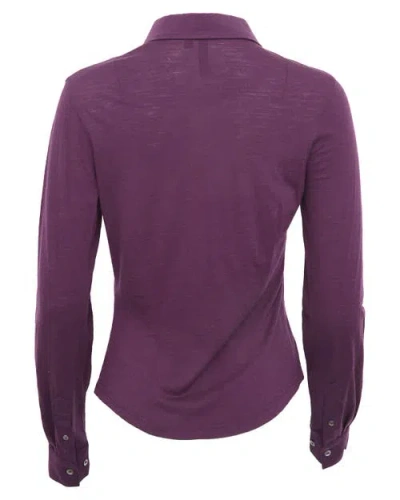 Lords Of Harlech Scarlet Merino Shirt In Purple