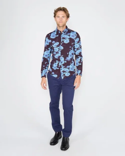 Lords Of Harlech Sawyer Knit Shirt In Blue