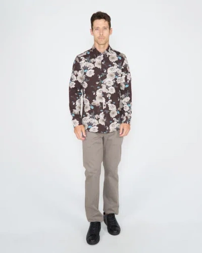 Lords Of Harlech Sawyer Knit Shirt In Brown