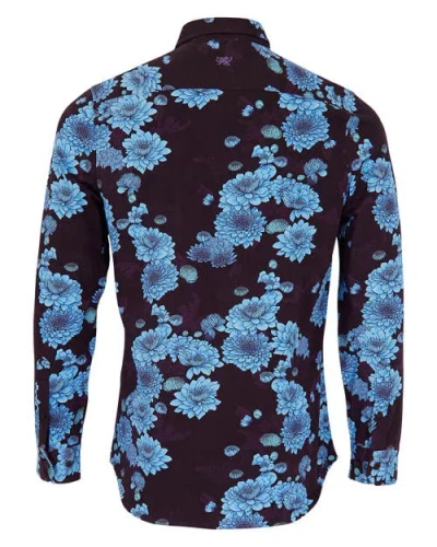 Lords Of Harlech Sawyer Knit Shirt In Blue