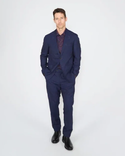 Lords Of Harlech Jaques Wool Blazer In Blue