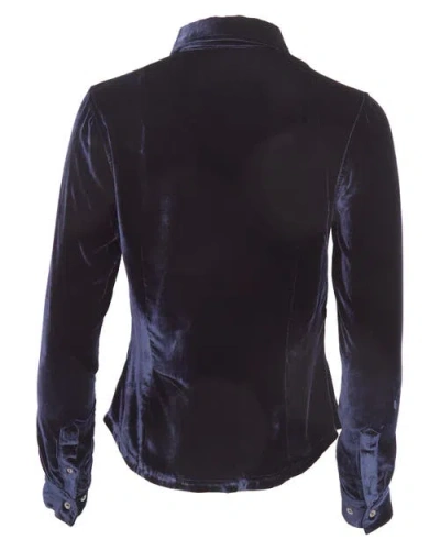 Lords Of Harlech Sylvia Velvet Shirt In Black
