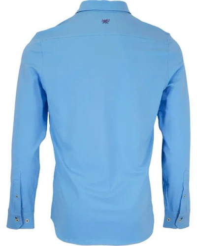 Lords Of Harlech Sawyer Knit Shirt In Blue