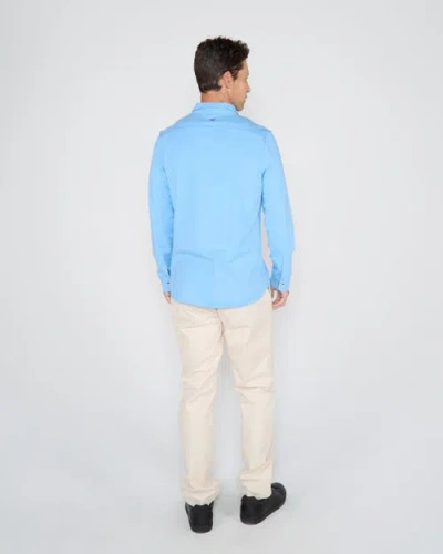 Lords Of Harlech Sawyer Knit Shirt In Blue