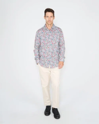 Lords Of Harlech Nicoli Cotton Shirt In Gray