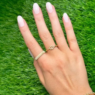 The Lovery Fine Jewelry Gold Ribbed Ring In Gold