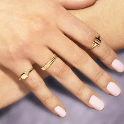 The Lovery Fine Jewelry Gold Ribbed Ring In Gold