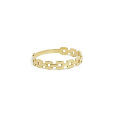 The Lovery Fine Jewelry Square Link Ring In Gold